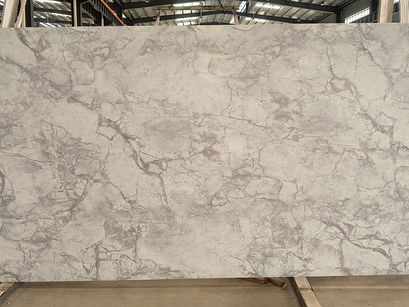 Calacatta grey printed quartz slab