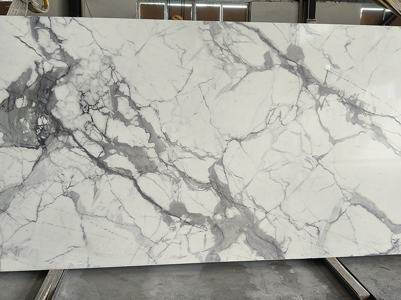 Calacatta white printed quartz slab