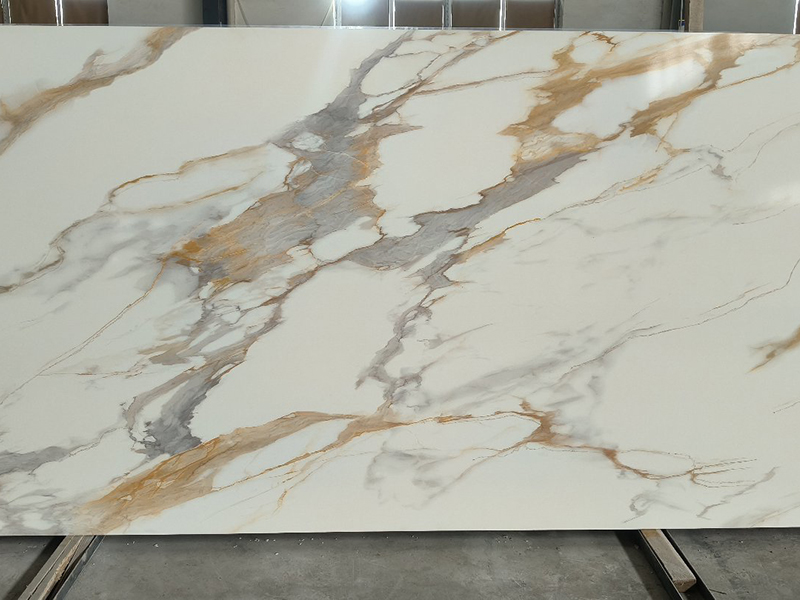 Calacatta gold printed quartz stone