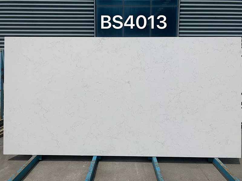 Carrara mist quartz slab
