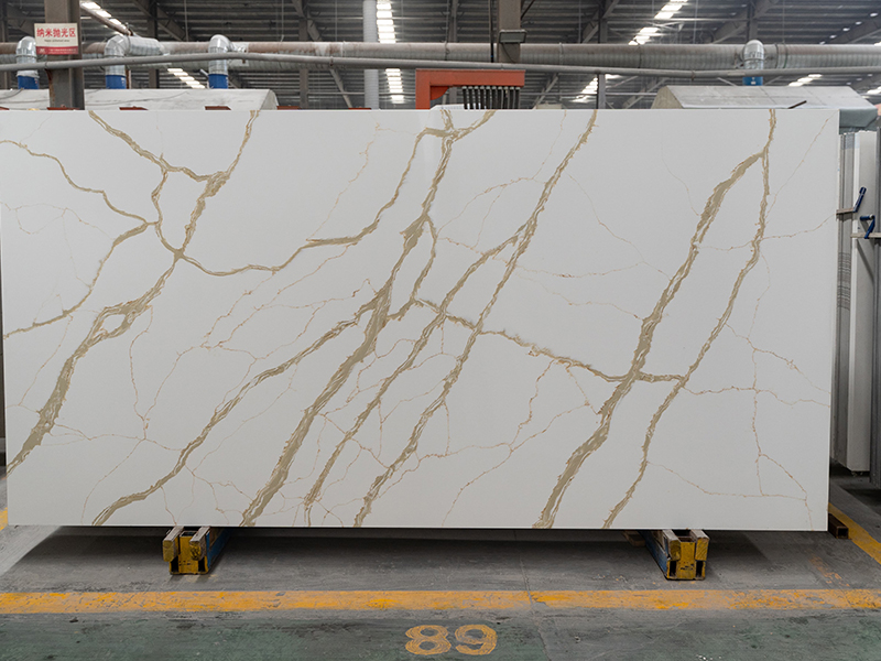 Calacatta gold quartz stone slab