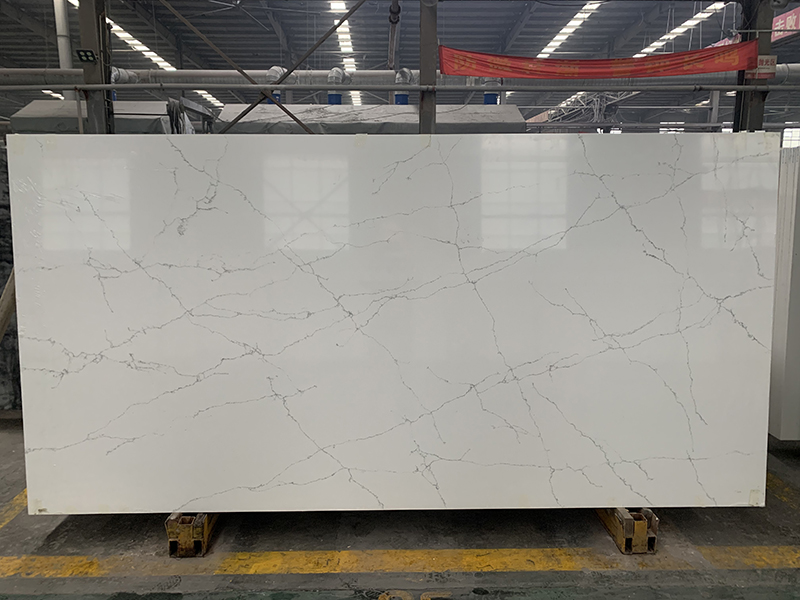 Statuario white quartz slab