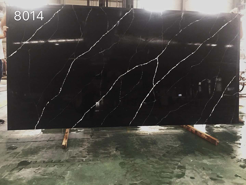 Black marquina quartz slab