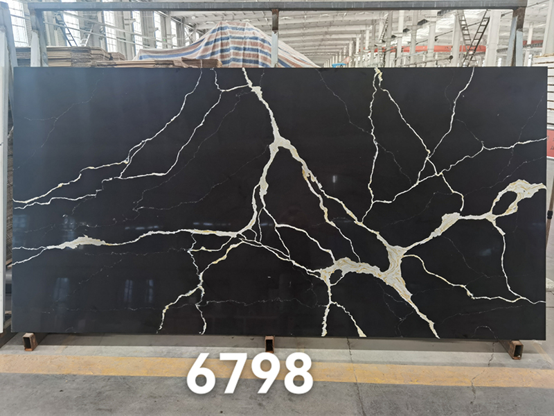 Black quartz with white veins