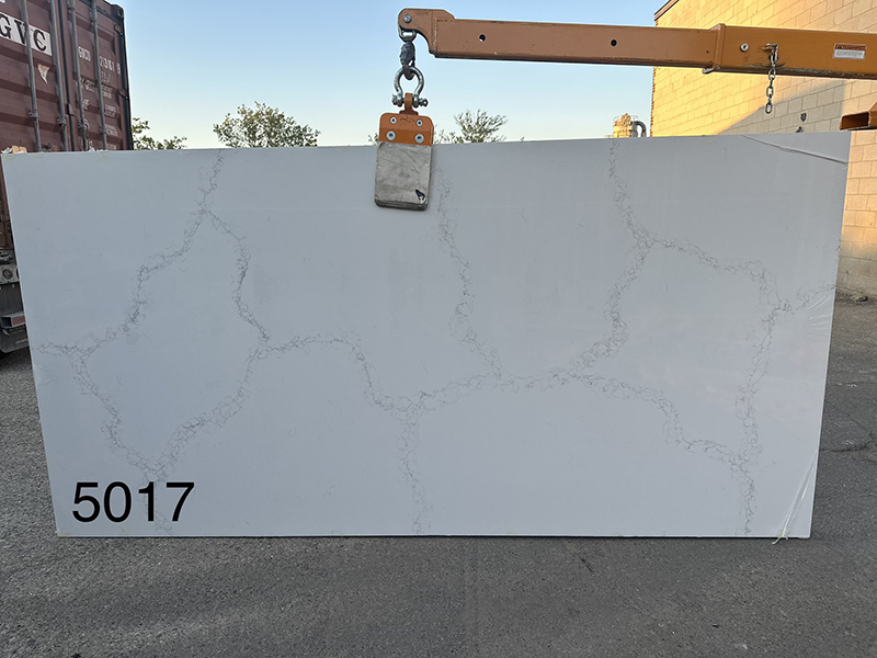 Statuario light quartz slab