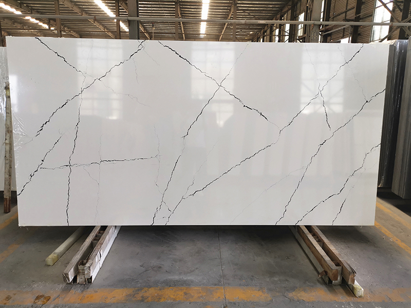 Calacatta black quartz slab