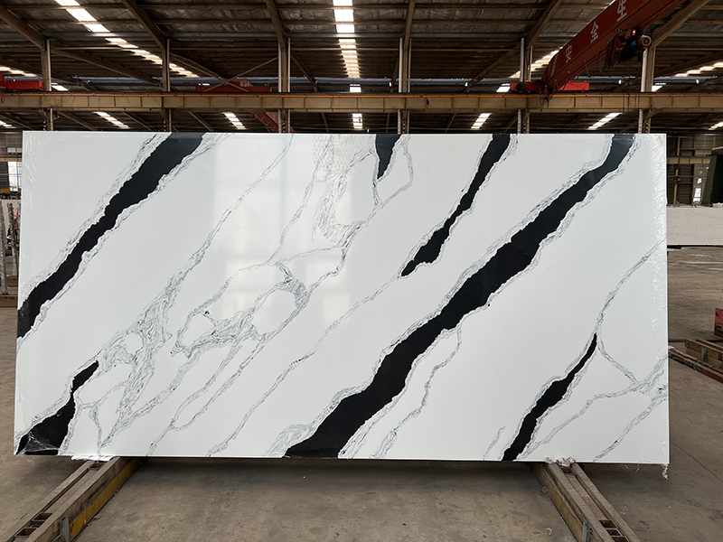 Panda white quartz stone slab