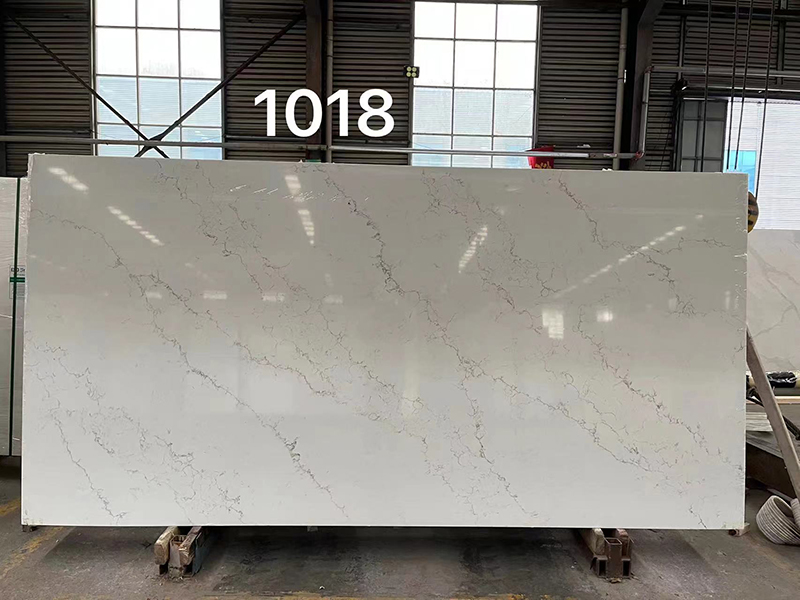 White carrara quartz slab 