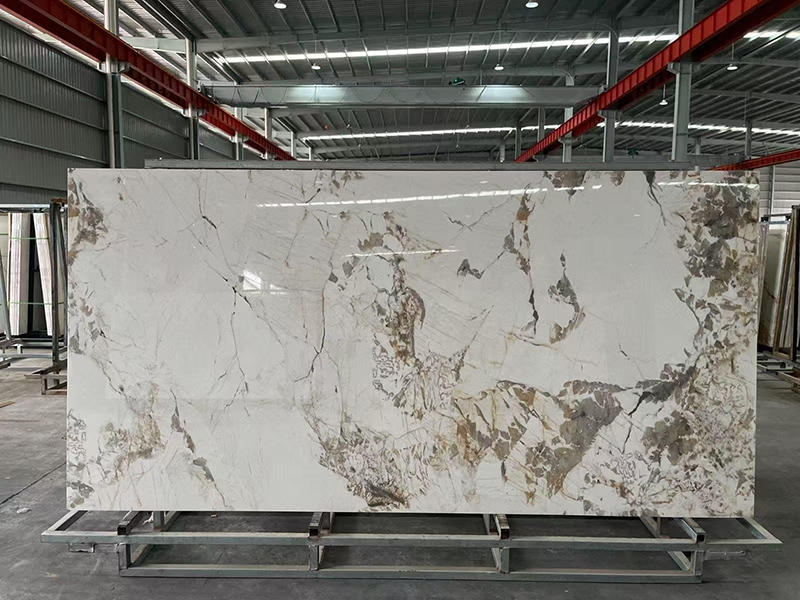 Marble look porcelain slab