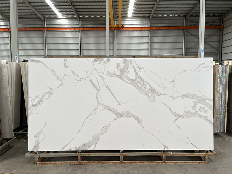 White calacatta porcelain slab