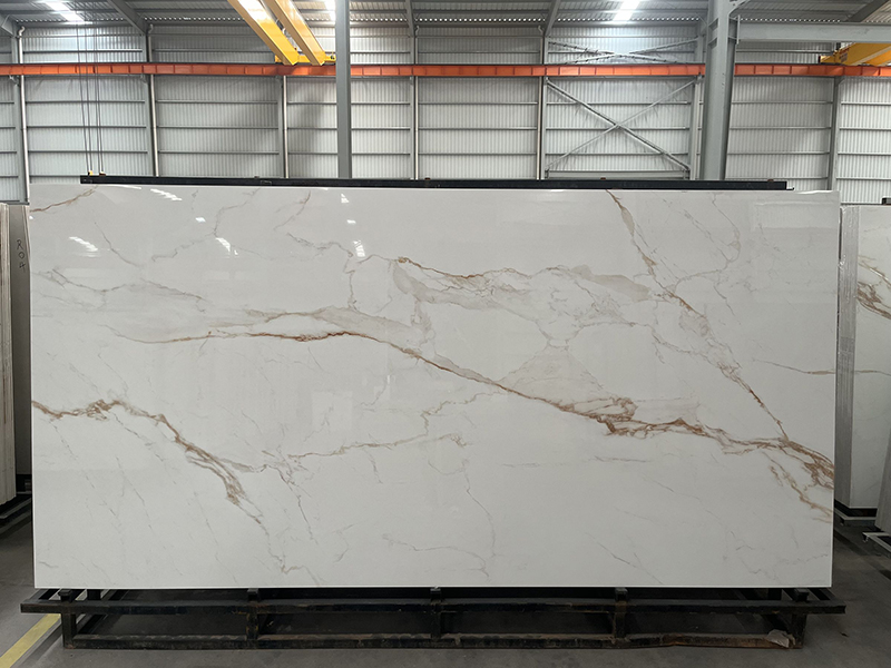 Ivory gold sintered stone