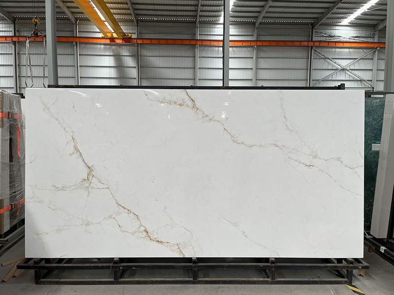 Ivory gold porcelain slab