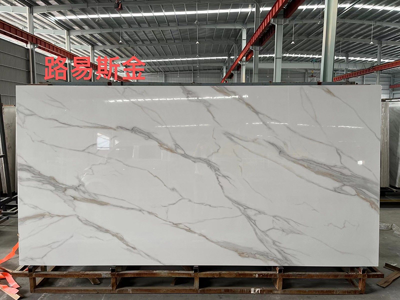 White calacatta porcelain slab