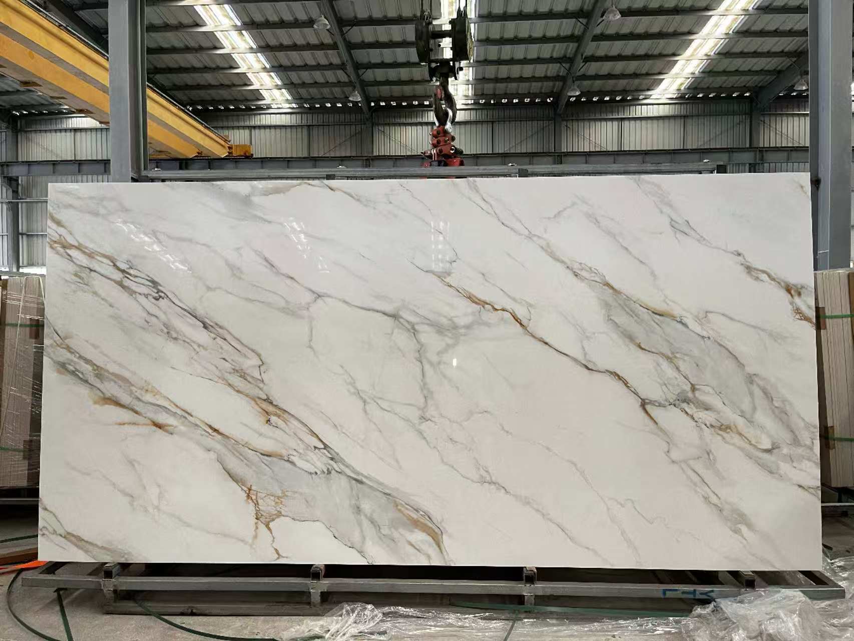 Full body calacatta gold porcelain slab
