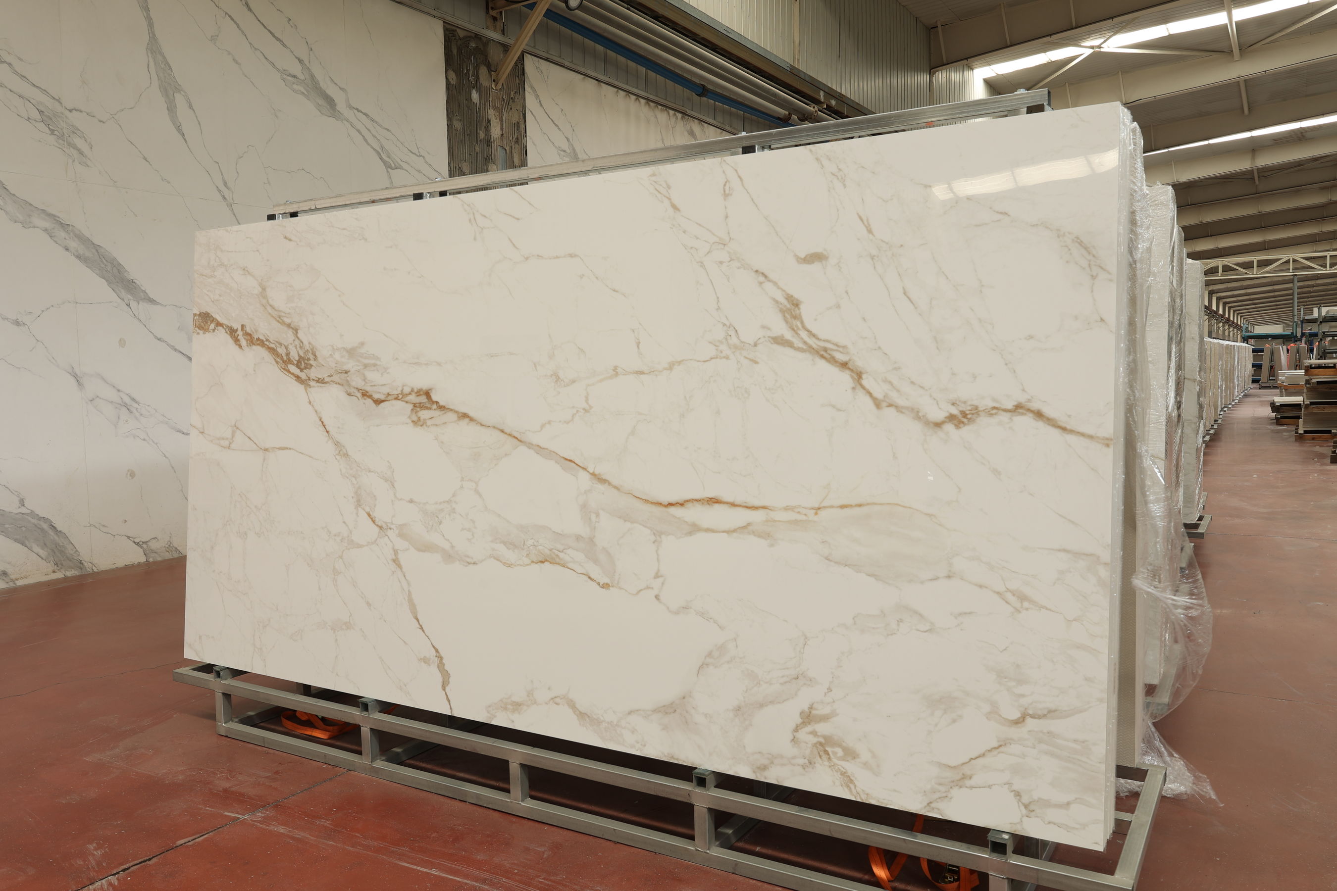 Ivory gold sintered stone