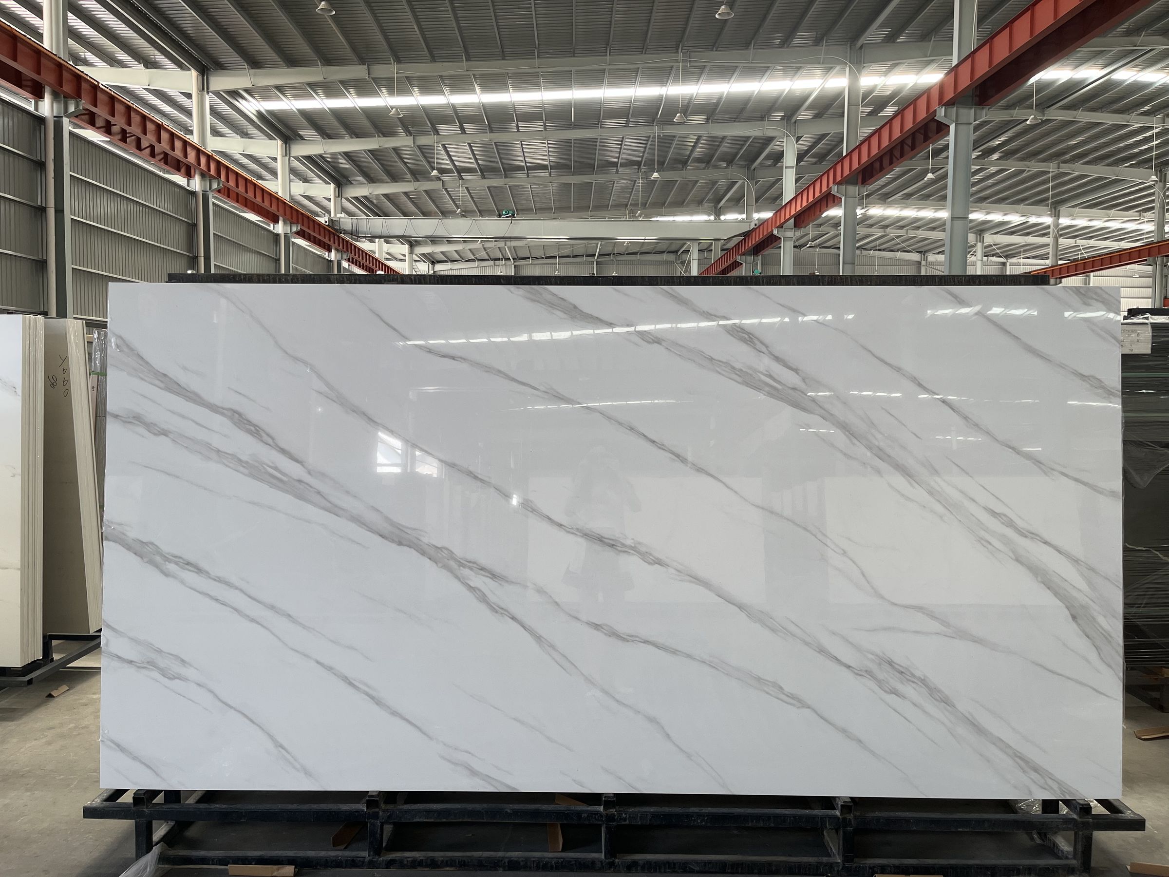 White calacatta porcelain slab