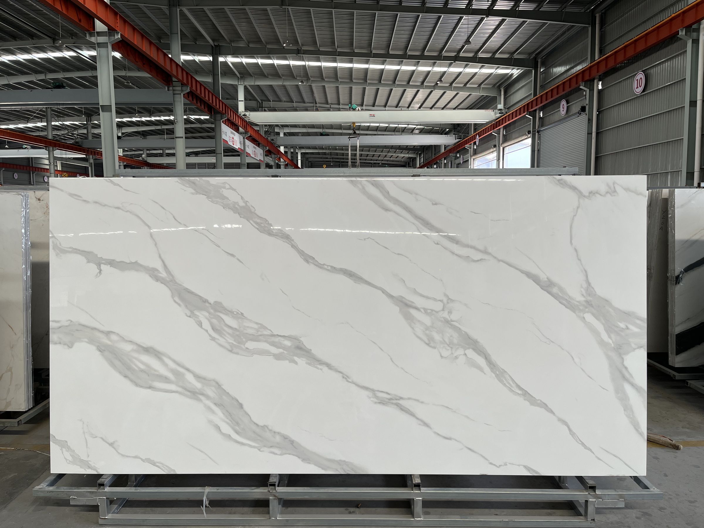 White calacatta sintered stone slab