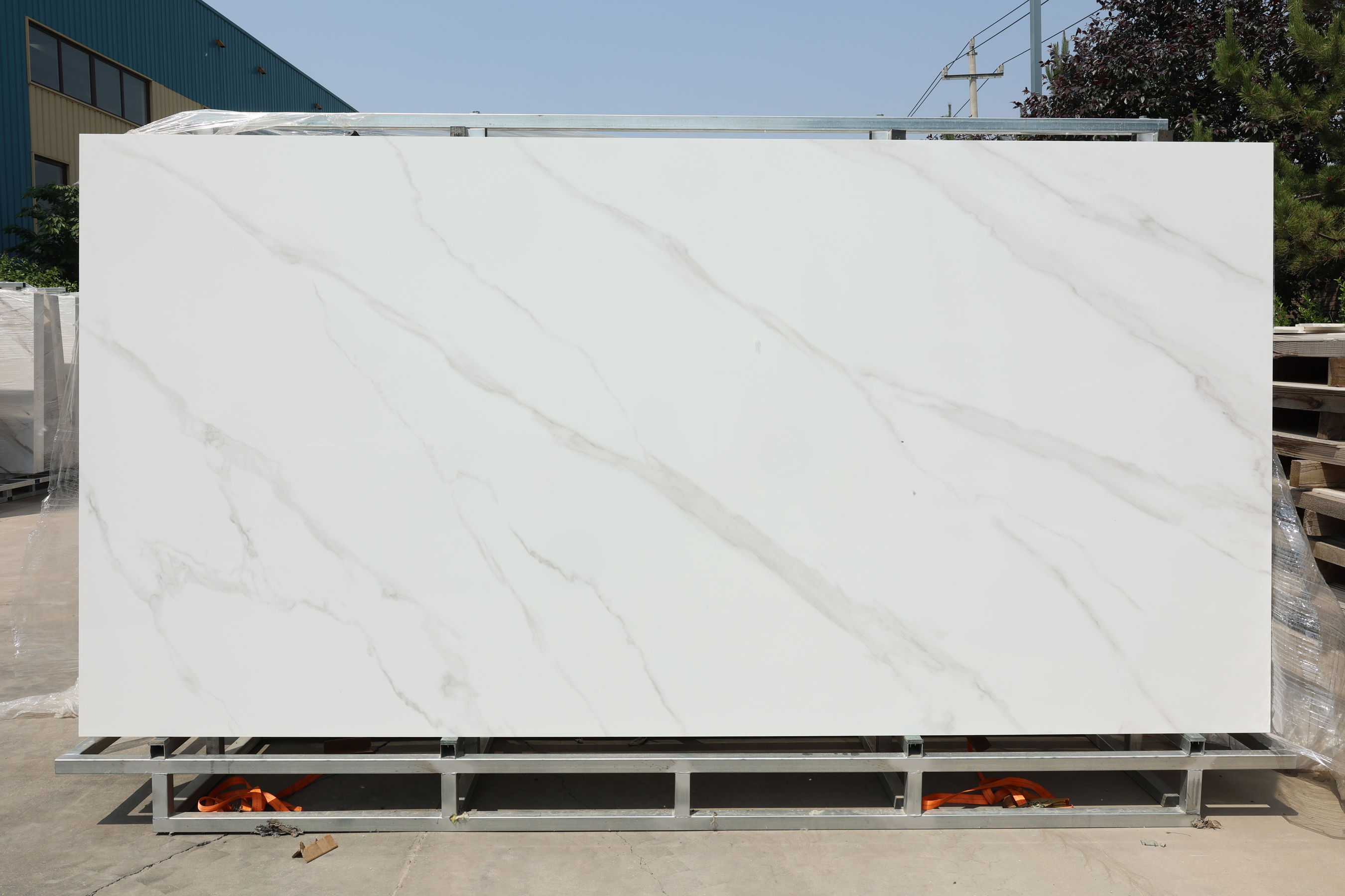 Snow white calacatta porcelain slab