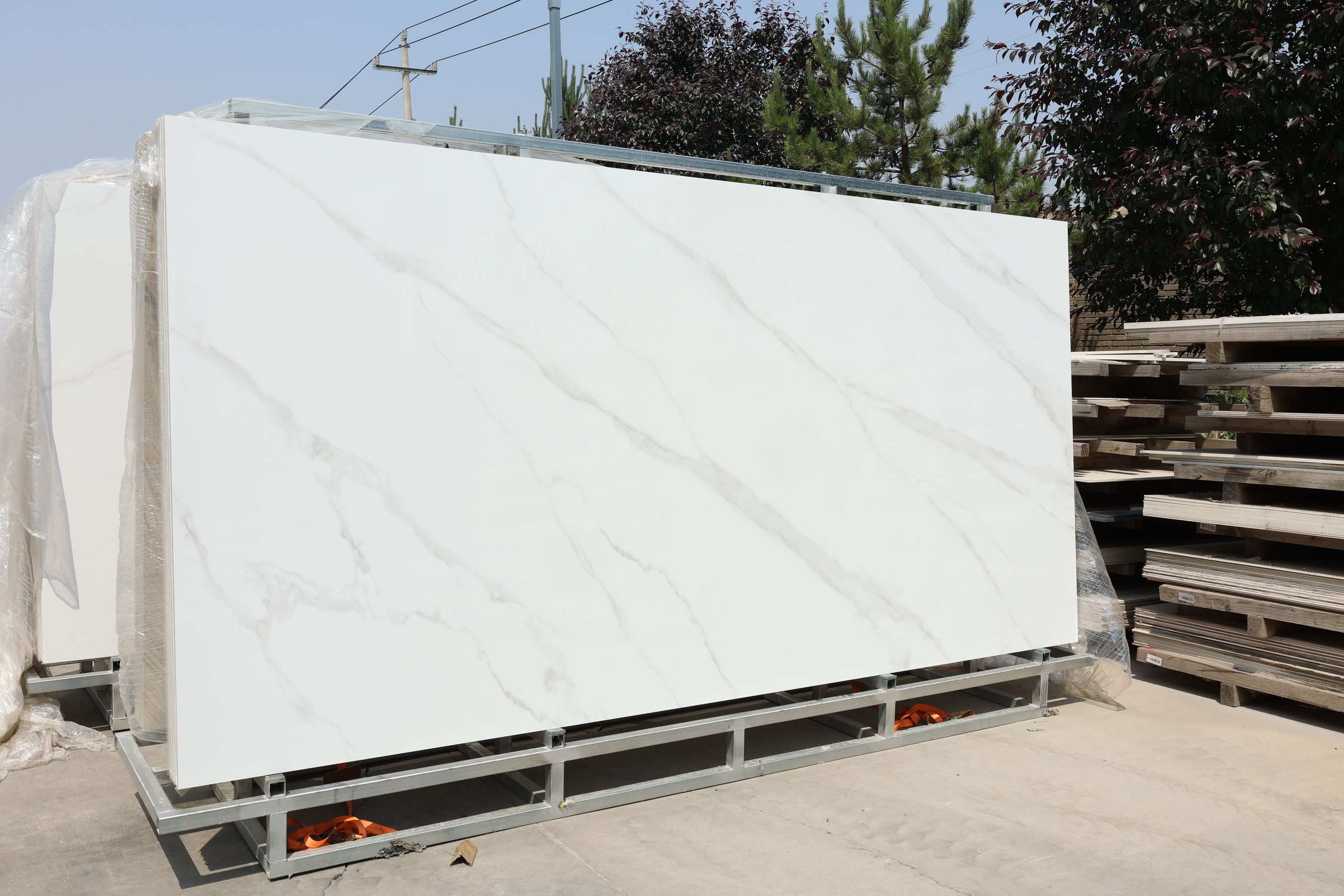 Snow white calacatta porcelain slab