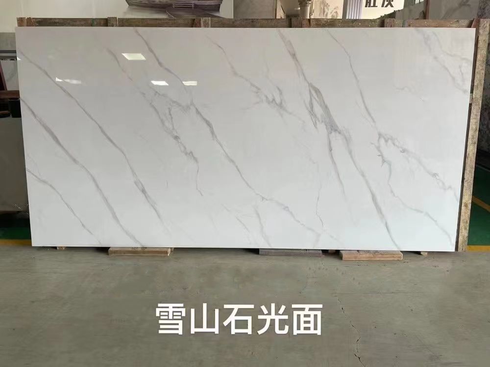 White calacatta sintered stone slab