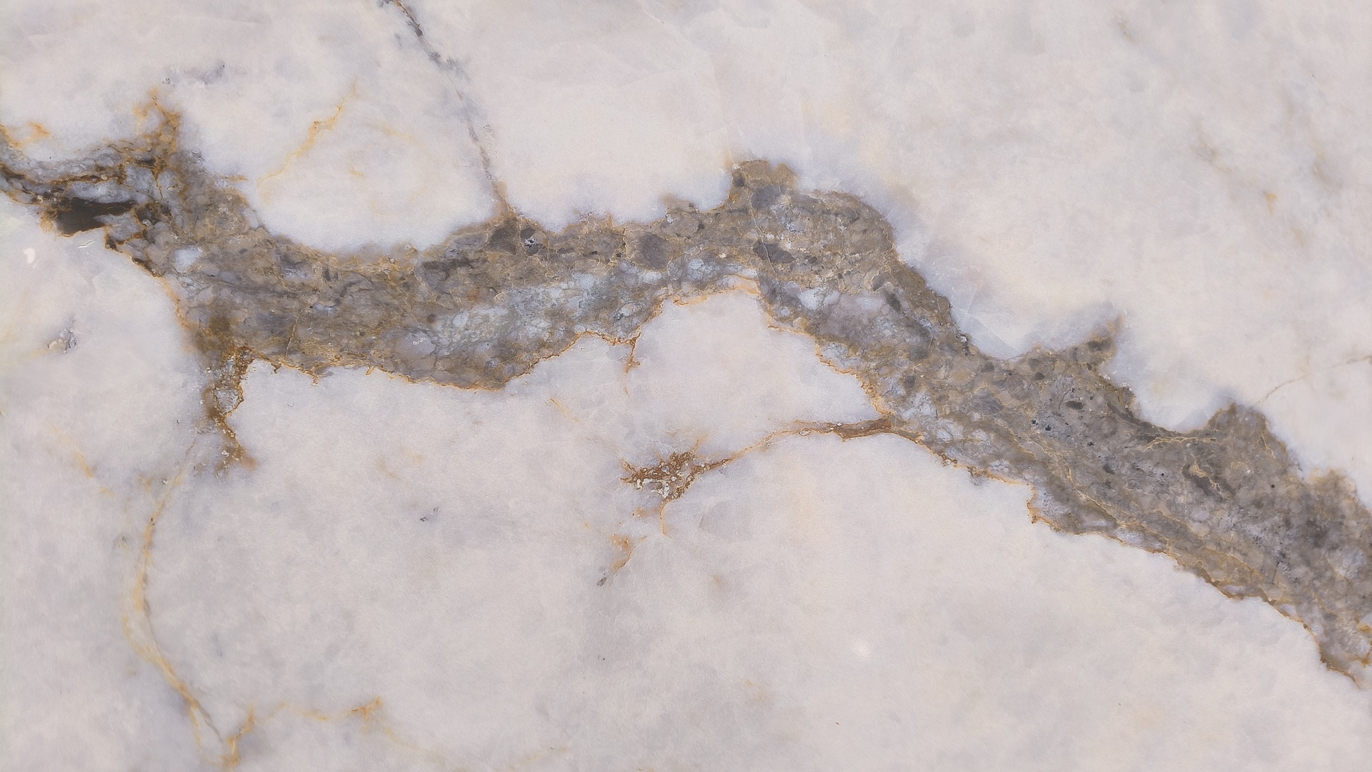Full body printed quartz slab