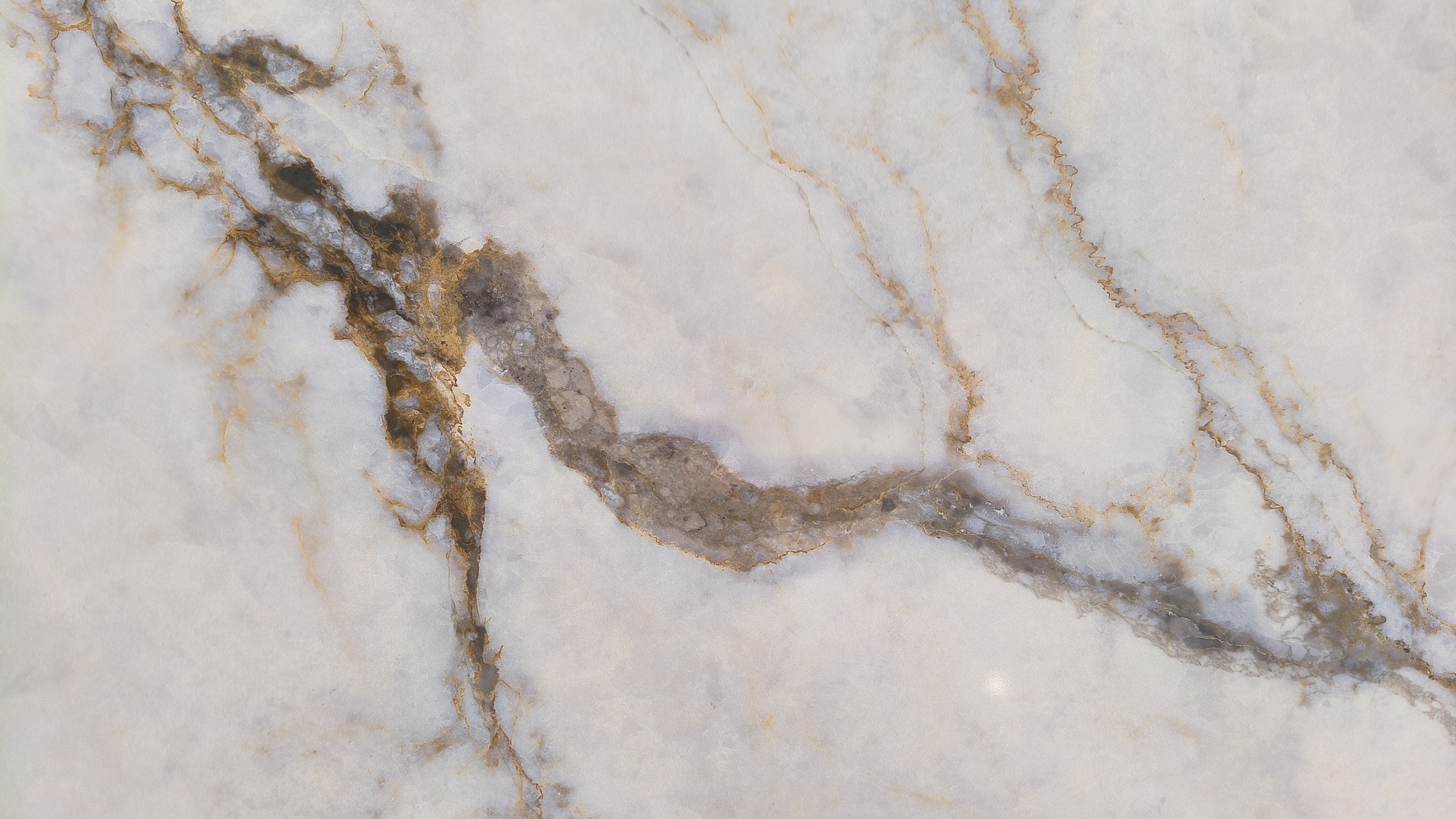 Full body printed quartz slab