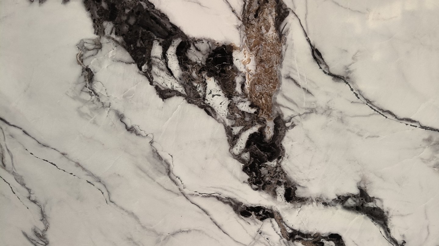 Marble like printed quartz slab