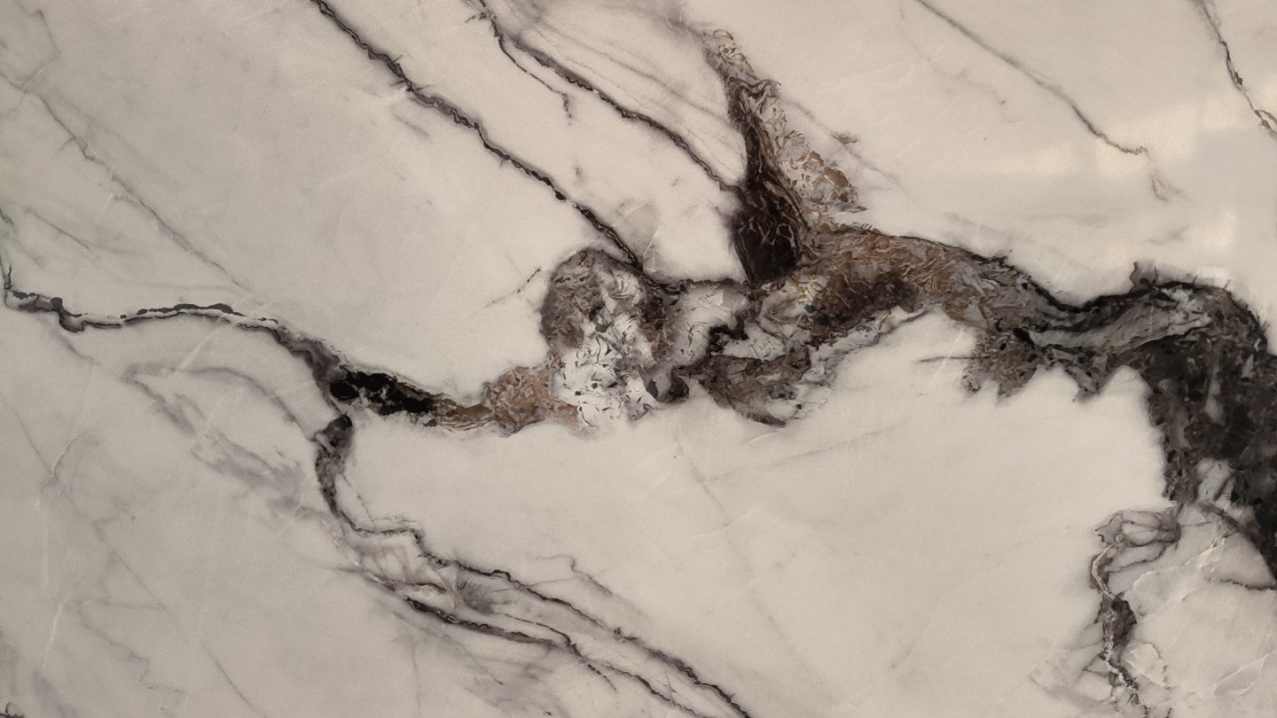 Marble like printed quartz slab