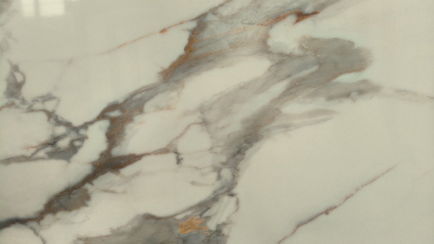 Calacatta gold printed quartz slab
