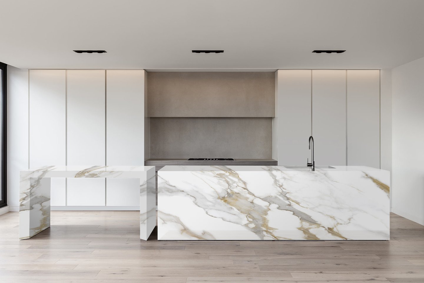Calacatta gold printed quartz stone