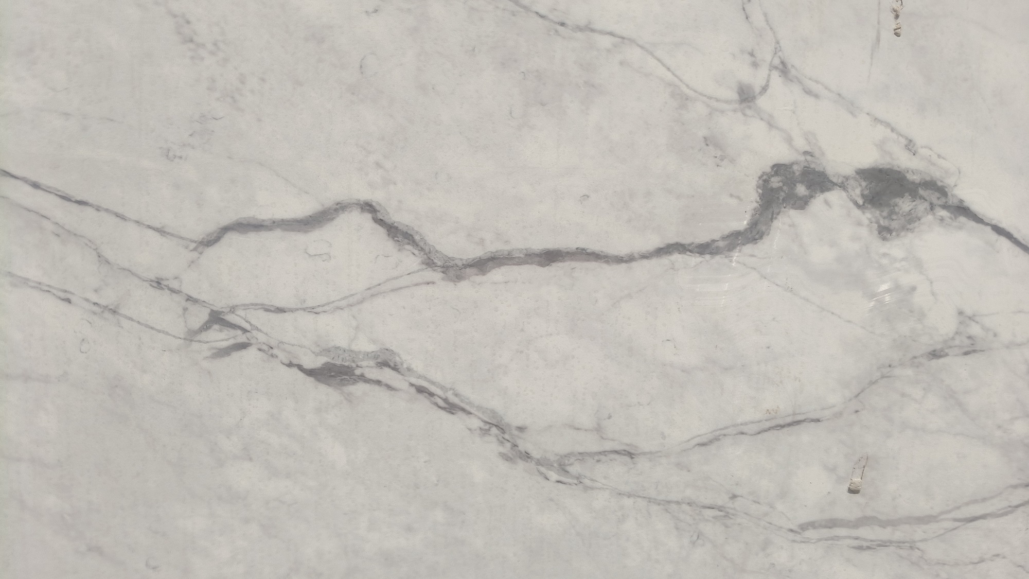 White marble look printed quartz 