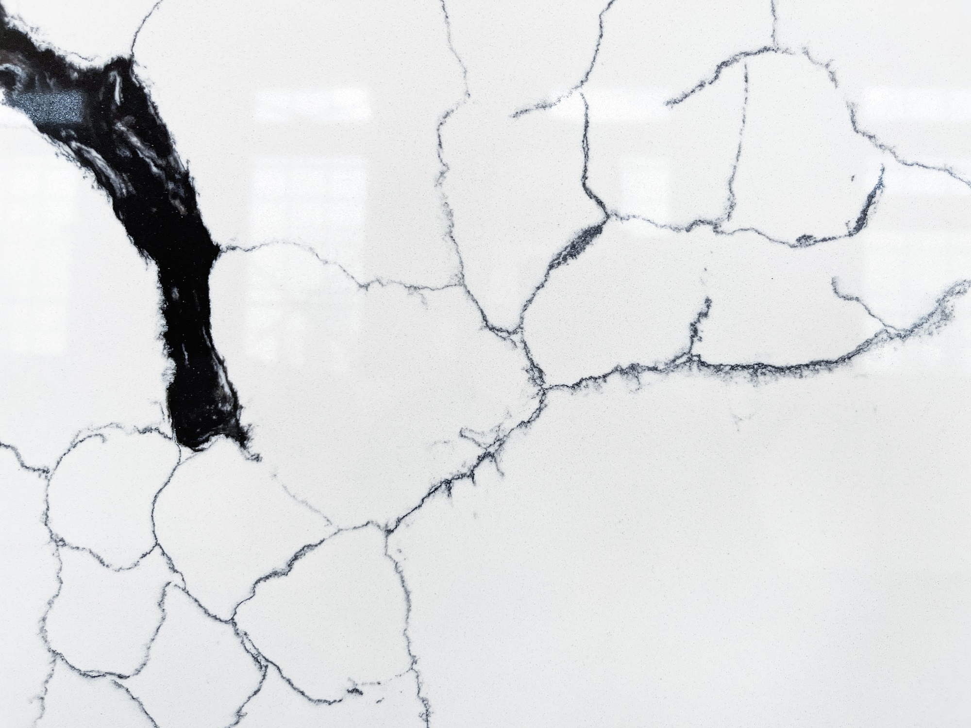 Statuario black quartz slab