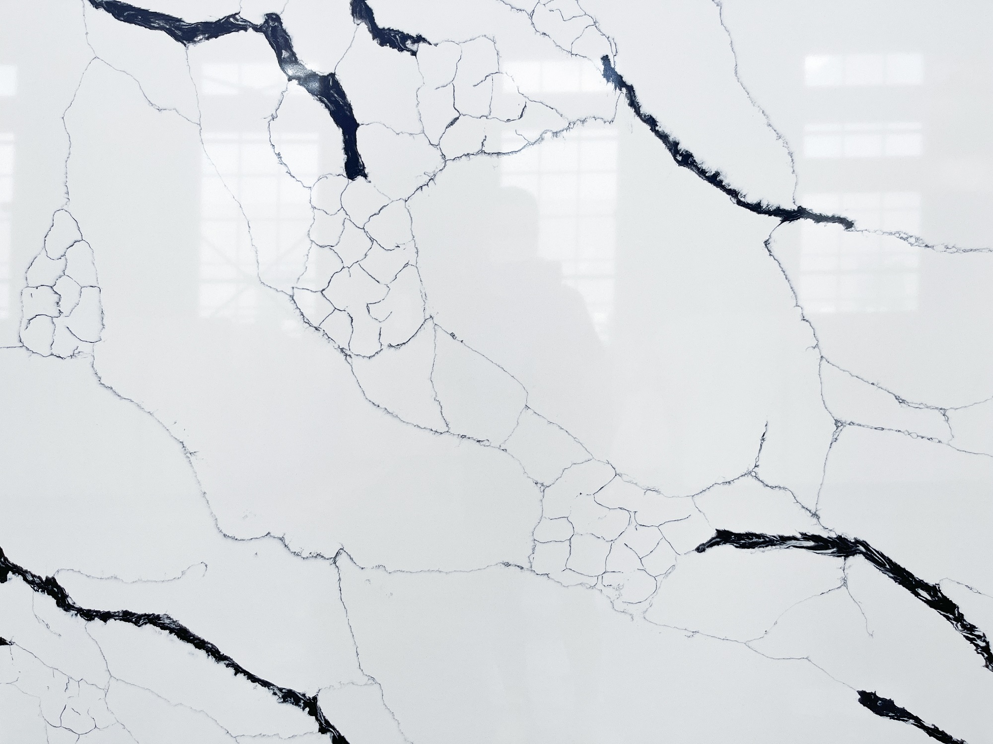Statuario black quartz slab