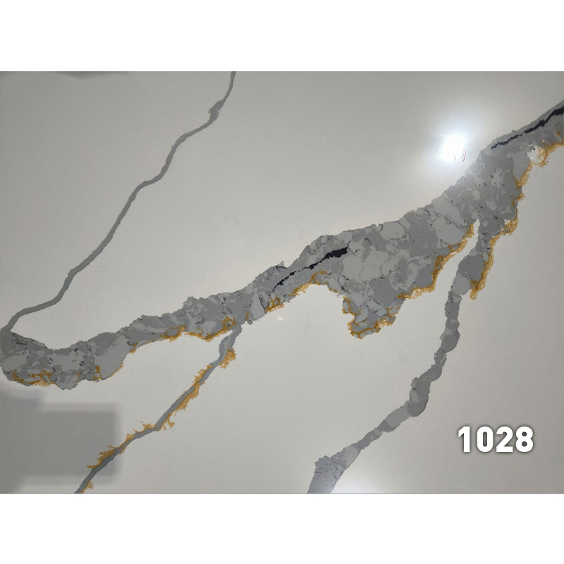Calacatta quartz with gold veins
