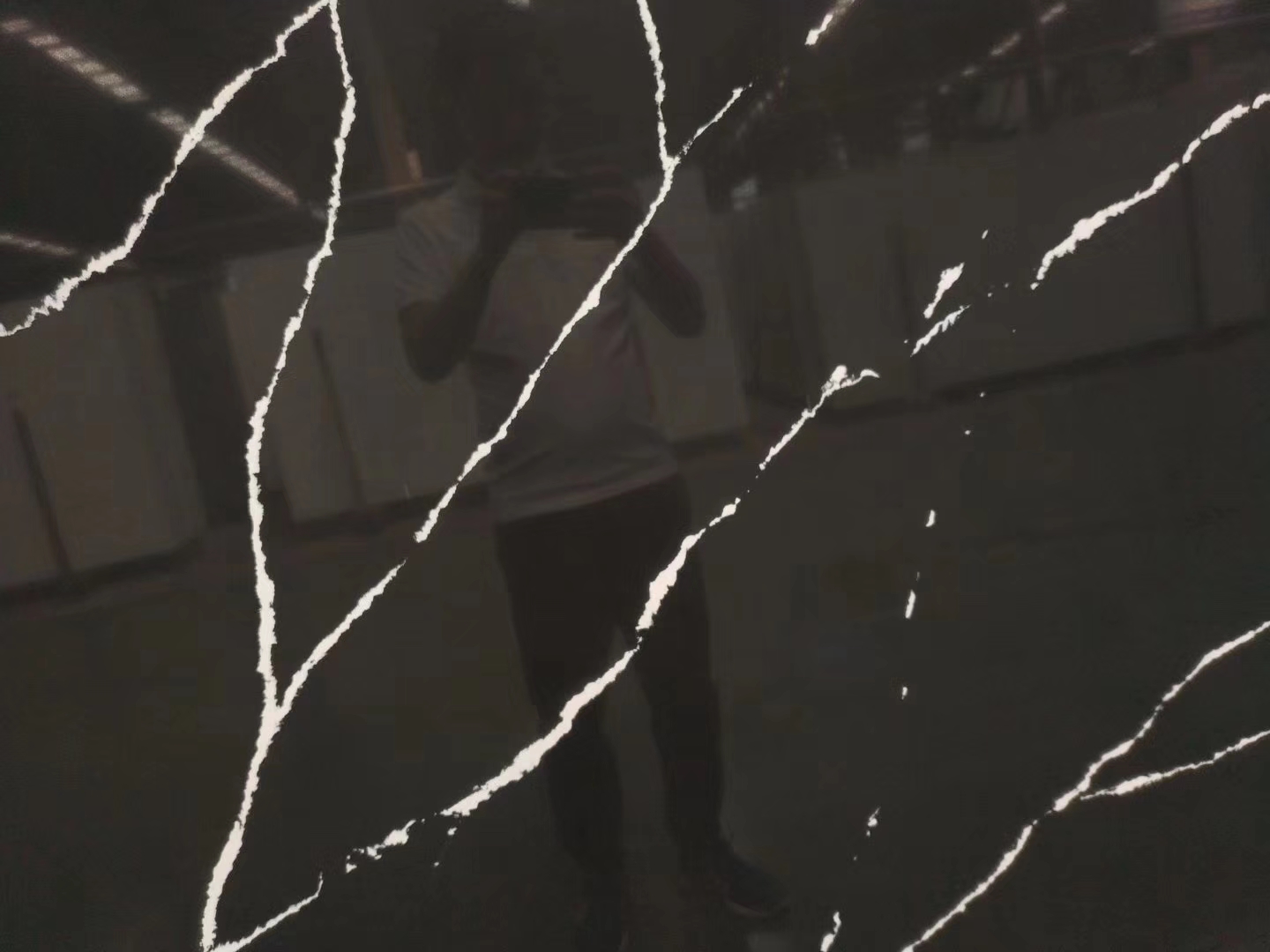 Black calacatta quartz stone slab