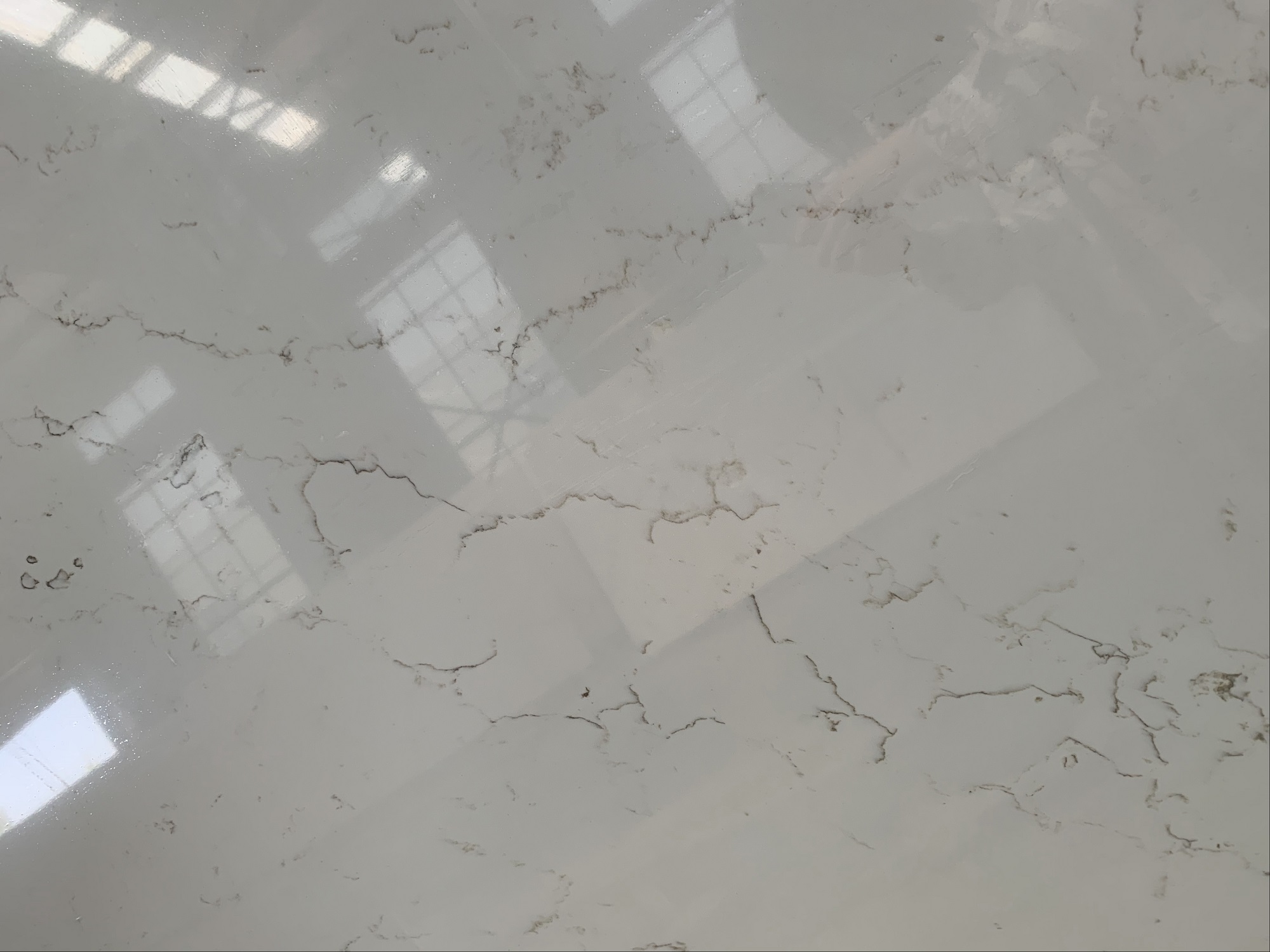 White carrara quartz slab 