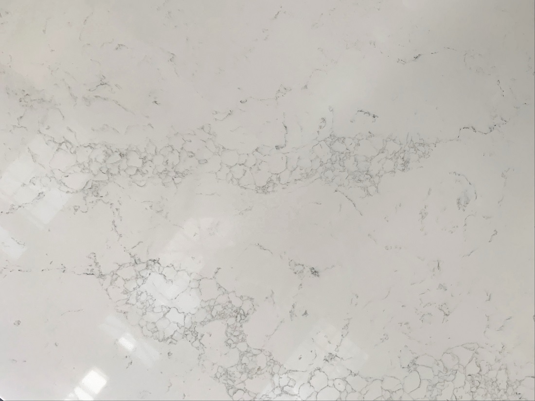 Marble looking quartz slab