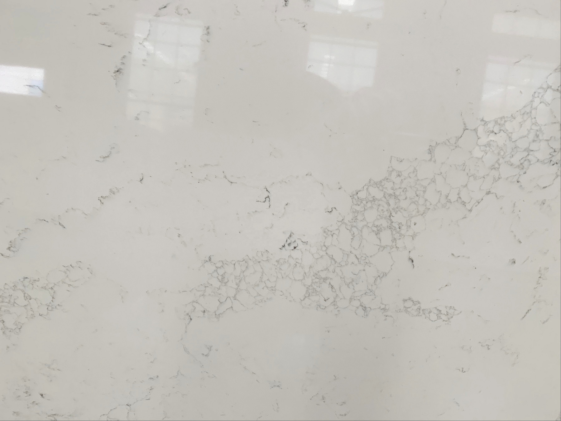 Marble looking quartz slab