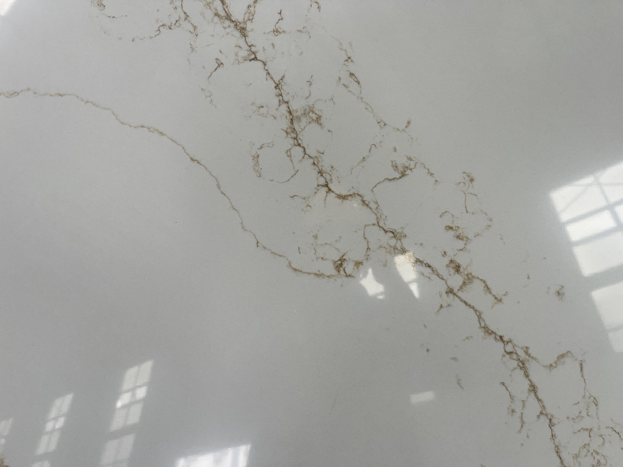 Calacatta gold quartz stone slab