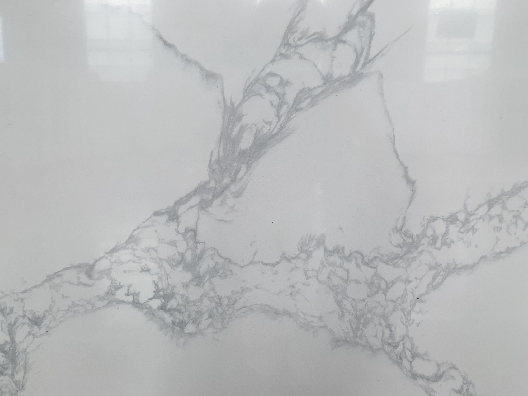 Calacatta quartz with grey veins