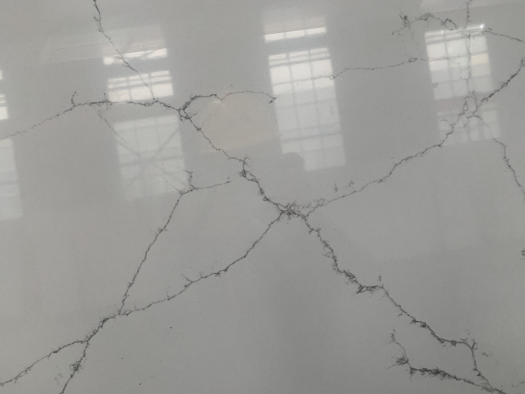 Statuario white quartz slab