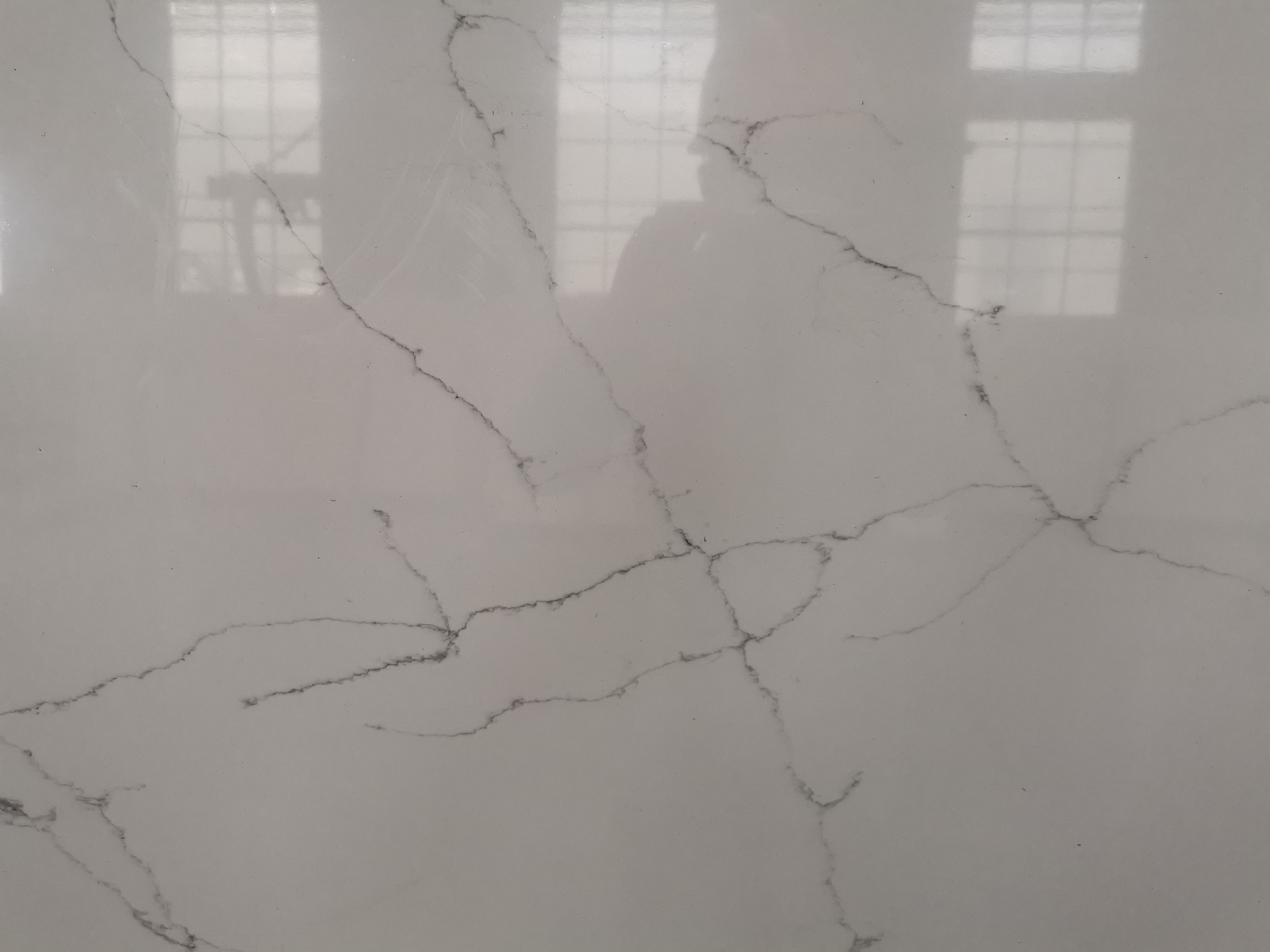 Statuario white quartz slab