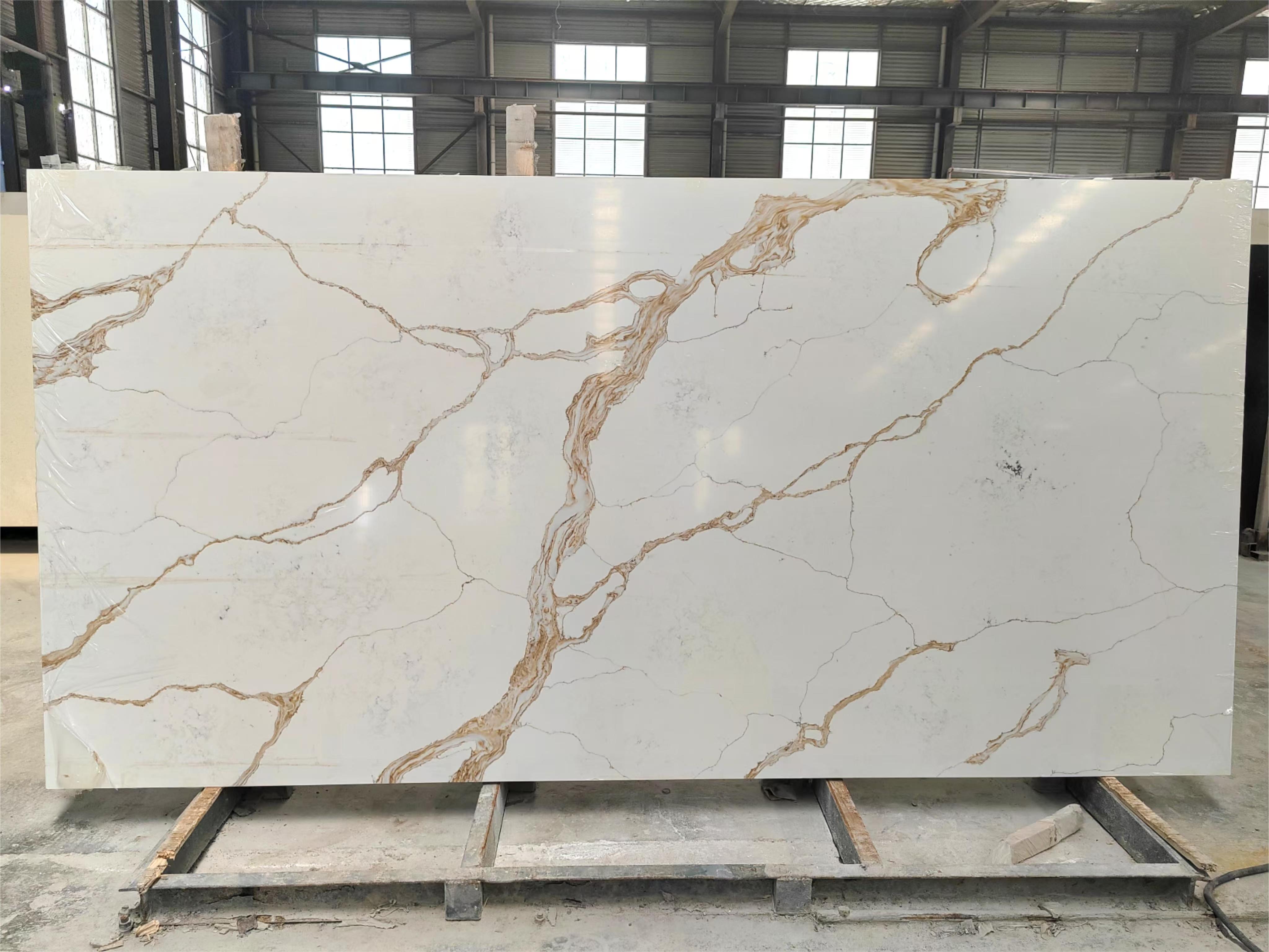 Calacatta gold quartz slab