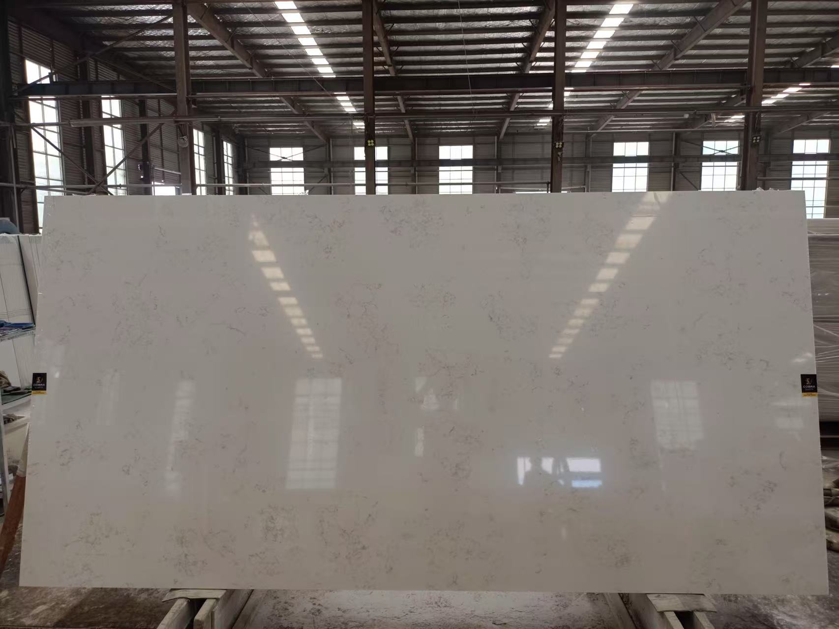 Carrara frost quartz slab