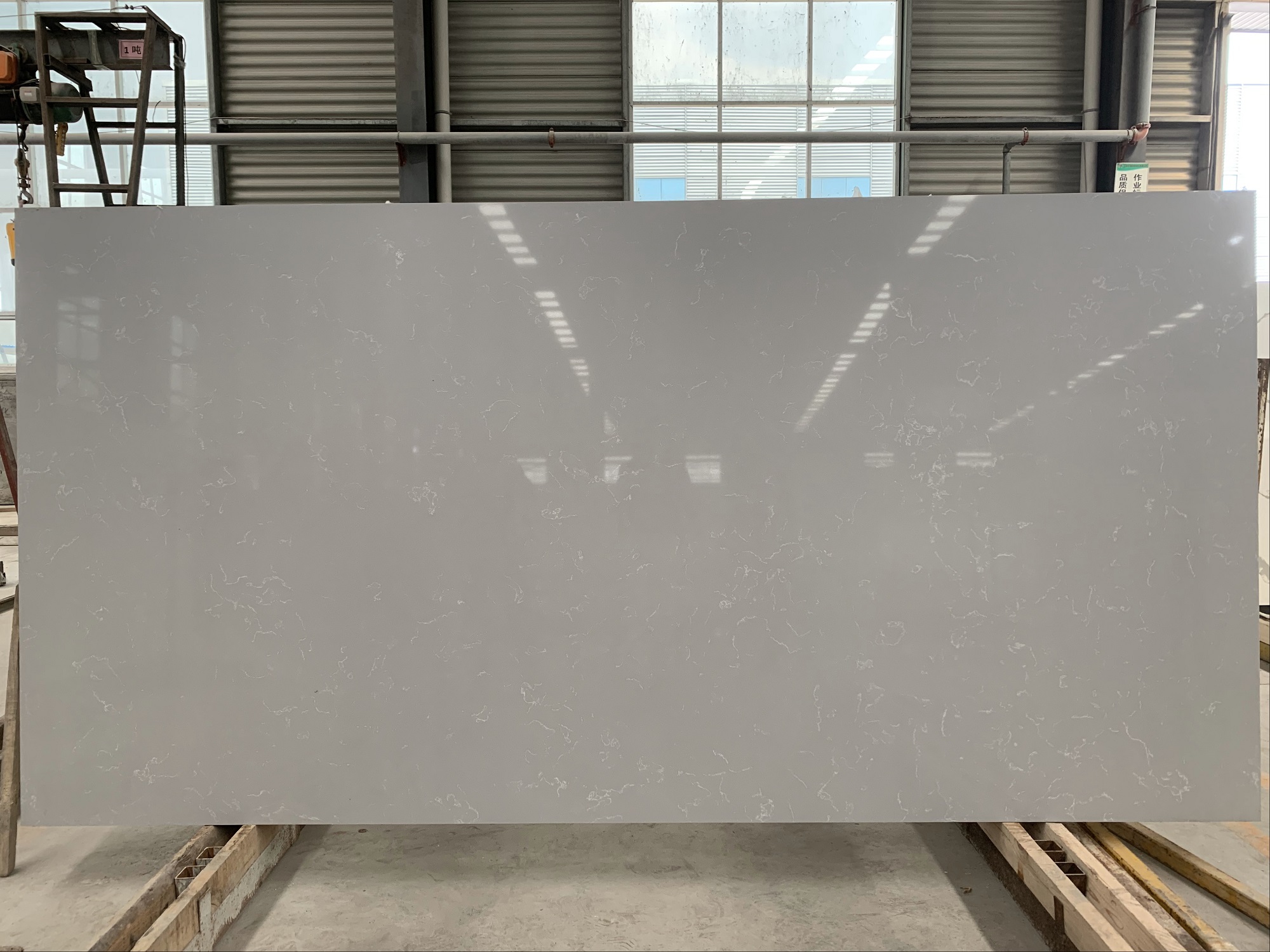 Carrara grey quartz slab