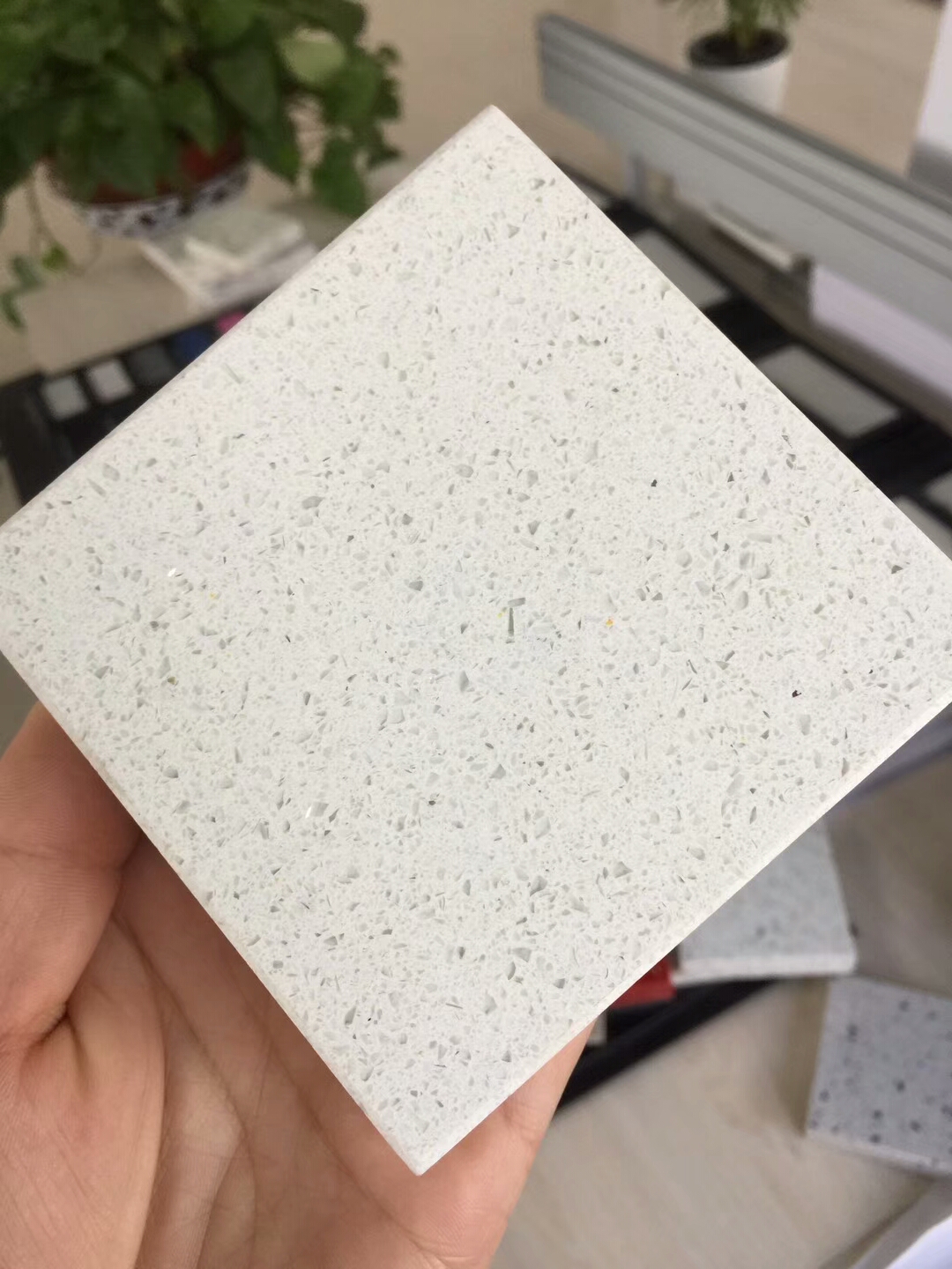 Shimmer white quartz stone