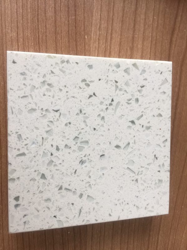 Sparkle white quartz slab