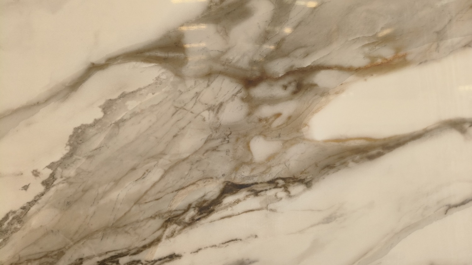 Marble effect printed quartz slab